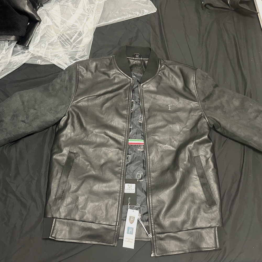 F Collections Faux Leather Jacket (Style M19120) - Brand New L size